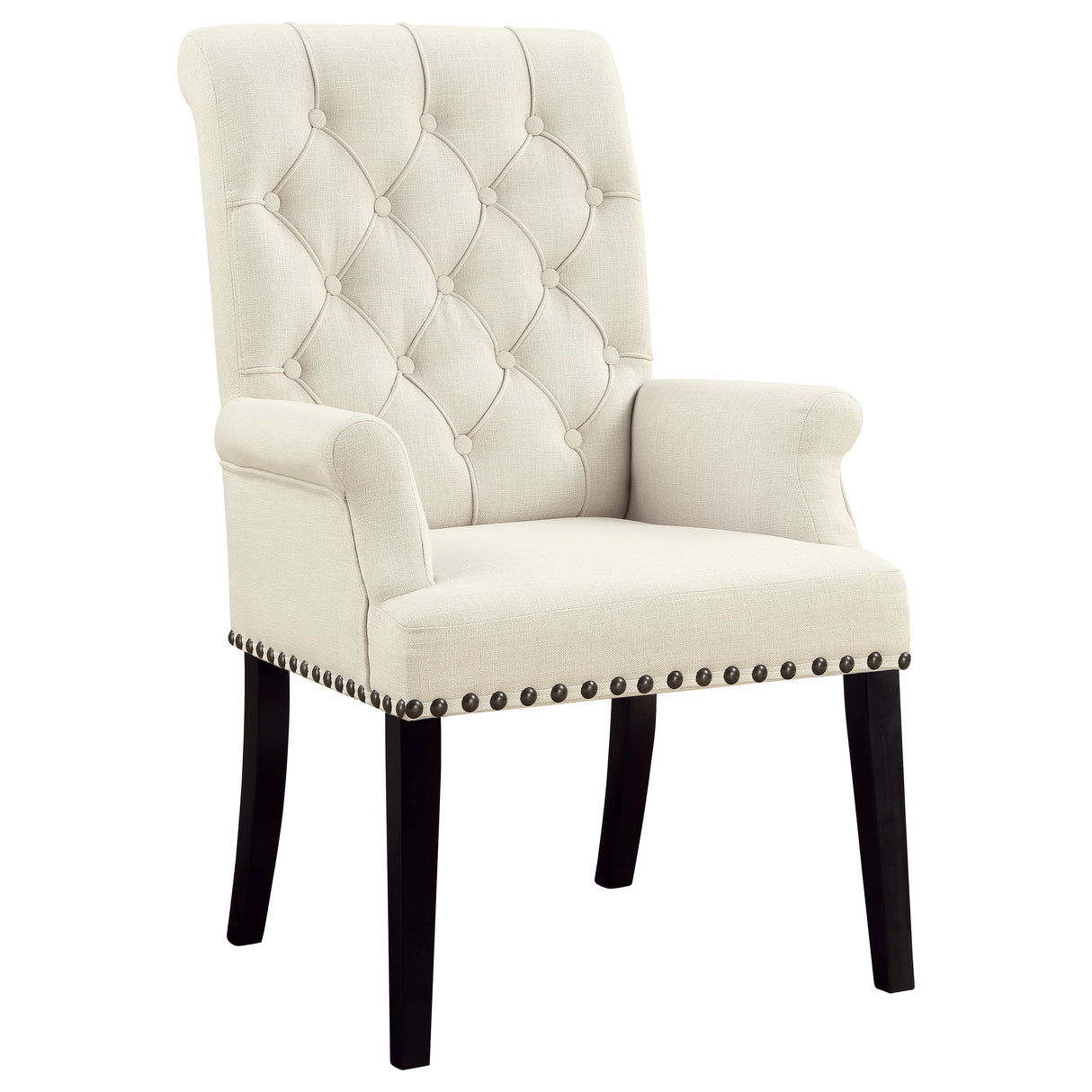 Alana Fabric Upholstered Dining Arm Chair Beige - Home Elegance USA