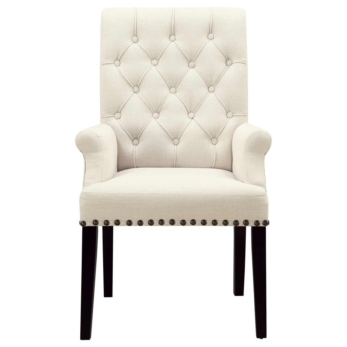 Alana Fabric Upholstered Dining Arm Chair Beige - Home Elegance USA