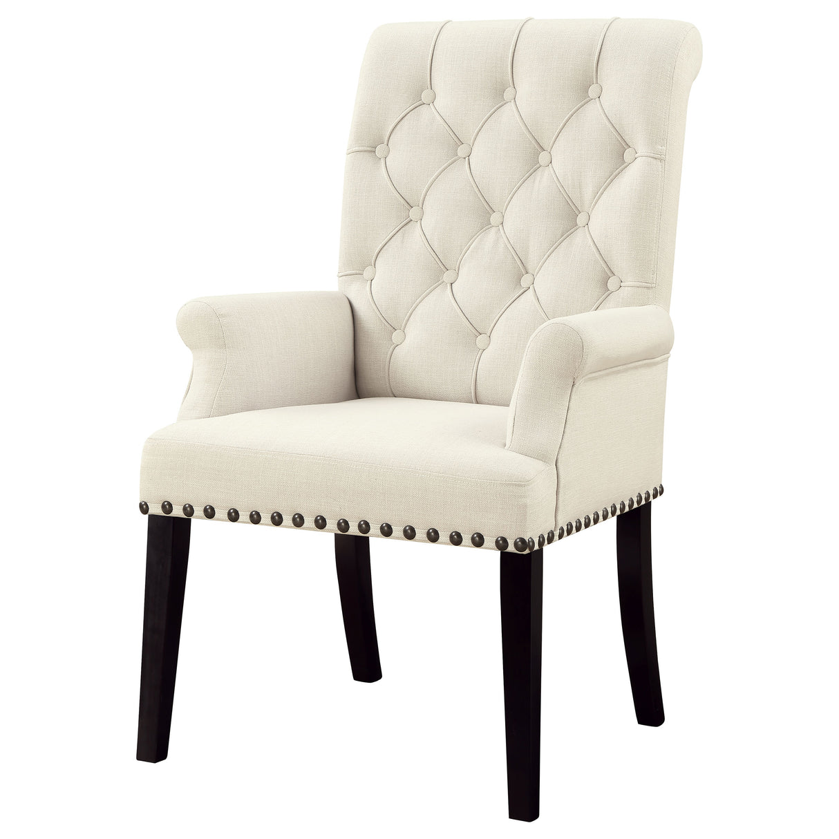 Alana Fabric Upholstered Dining Arm Chair Beige - Home Elegance USA