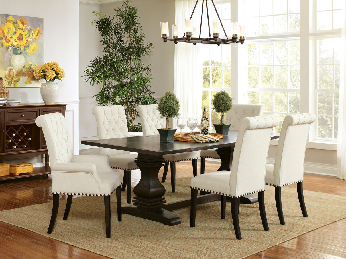 Alana Fabric Upholstered Dining Arm Chair Beige - Home Elegance USA