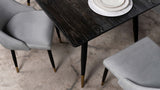 Dining Table - Zetta Rectangular Dining Table Black and Gold