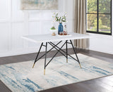 Dining Table - Gabrielle Rectangular Marble Top Dining Table White and Black