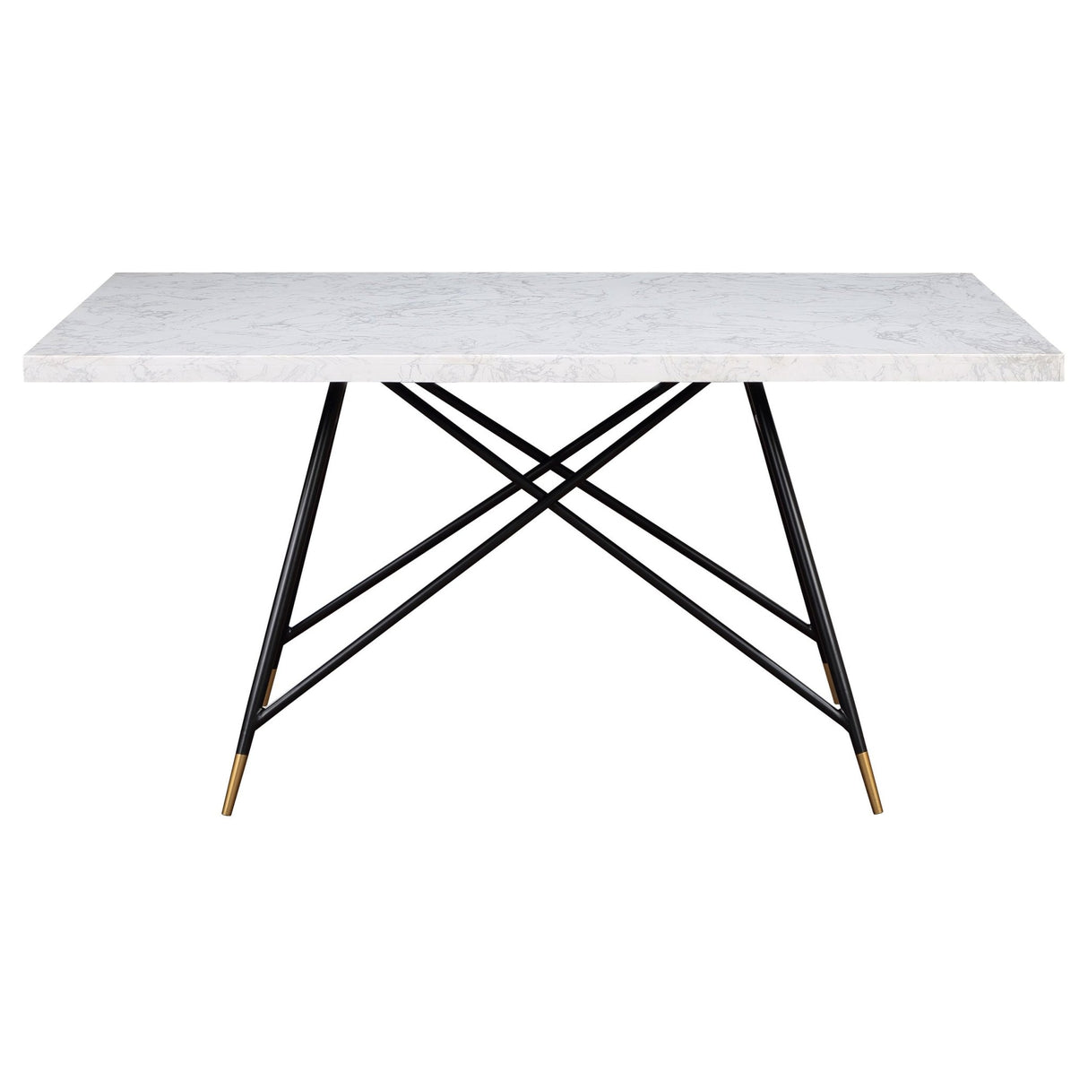 Dining Table - Gabrielle Rectangular Marble Top Dining Table White and Black