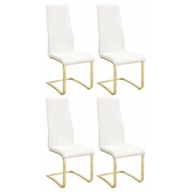 Side Chair - Montclair Side Chairs White and Rustic Brass (Set of 4)