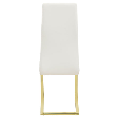 Side Chair - Montclair Side Chairs White and Rustic Brass (Set of 4)