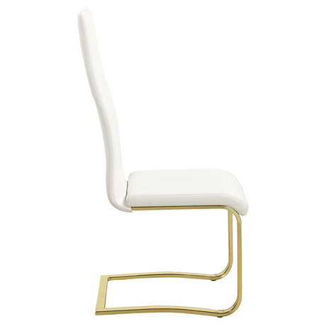 Side Chair - Montclair Side Chairs White and Rustic Brass (Set of 4)