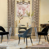 Gilman Rectangular 64-inch Glass Top Dining Table Chrome - Home Elegance USA