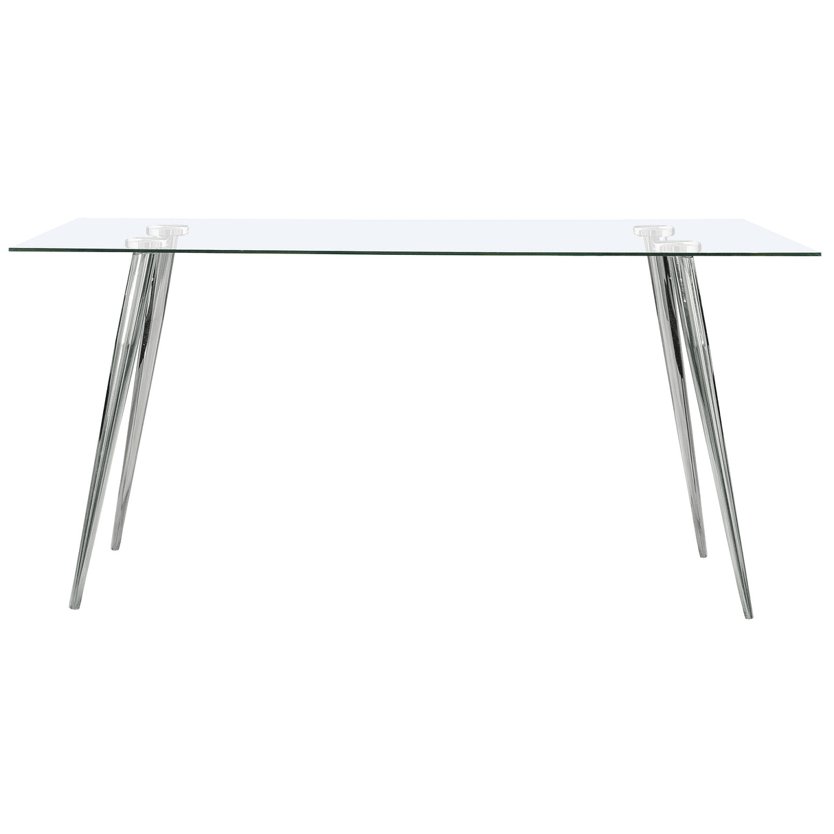 Gilman Rectangular 64-inch Glass Top Dining Table Chrome - Home Elegance USA