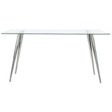 Gilman Rectangular 64-inch Glass Top Dining Table Chrome - Home Elegance USA