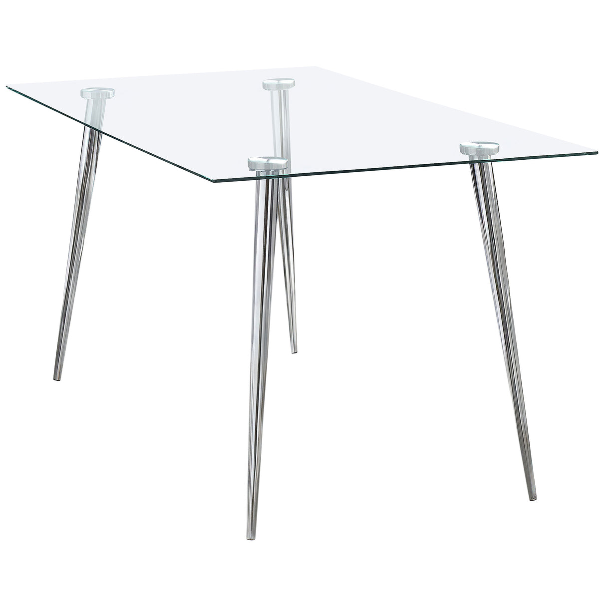 Gilman Rectangular 64-inch Glass Top Dining Table Chrome - Home Elegance USA