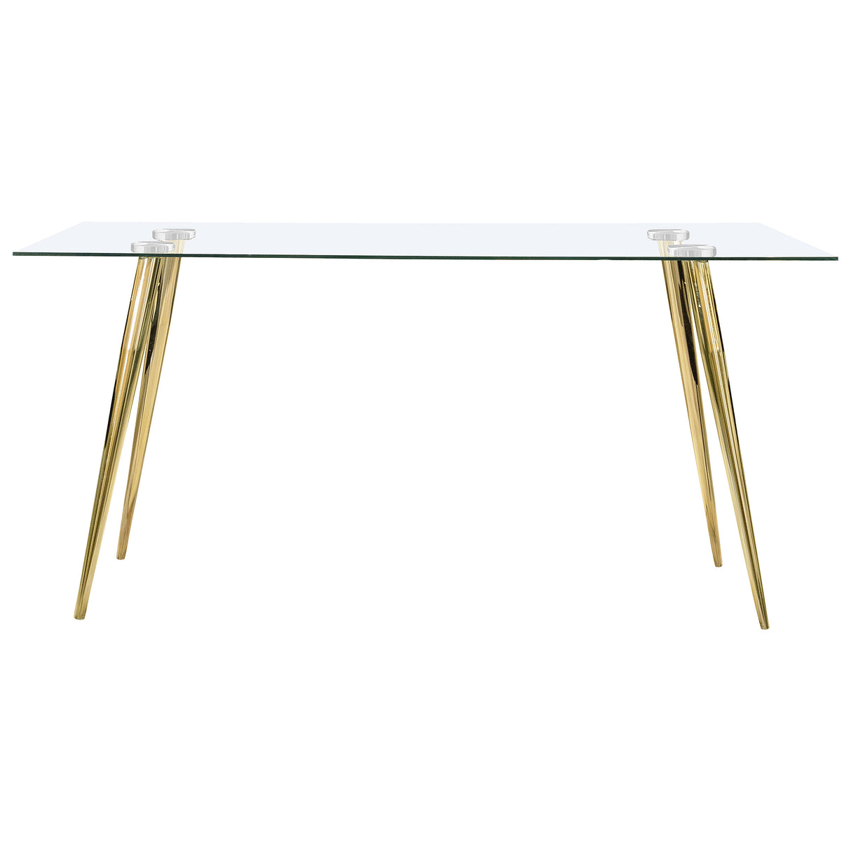 Gilman Rectangular 64-inch Glass Top Dining Table Gold - Home Elegance USA