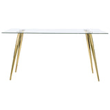 Gilman Rectangular 64-inch Glass Top Dining Table Gold - Home Elegance USA