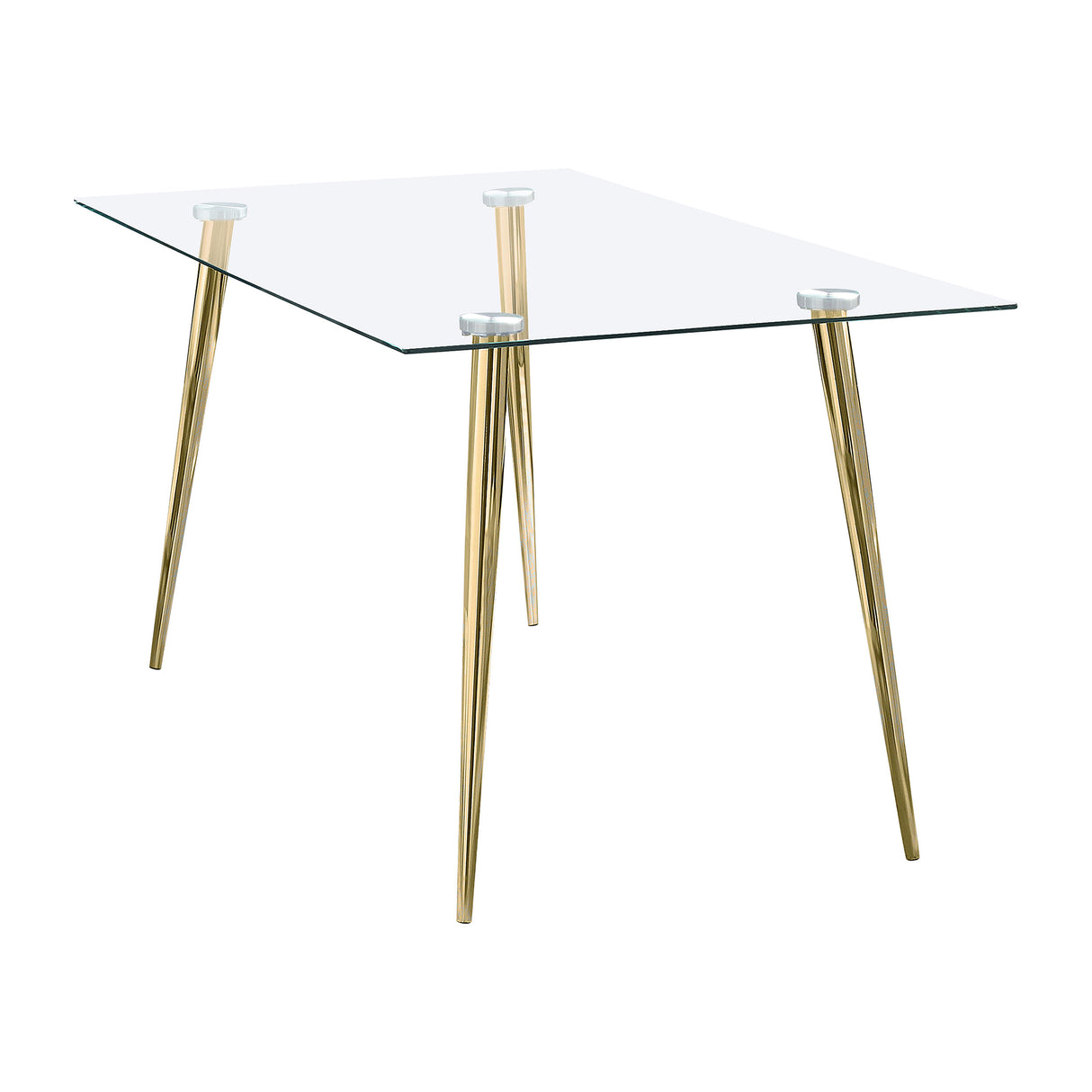 Gilman Rectangular 64-inch Glass Top Dining Table Gold - Home Elegance USA