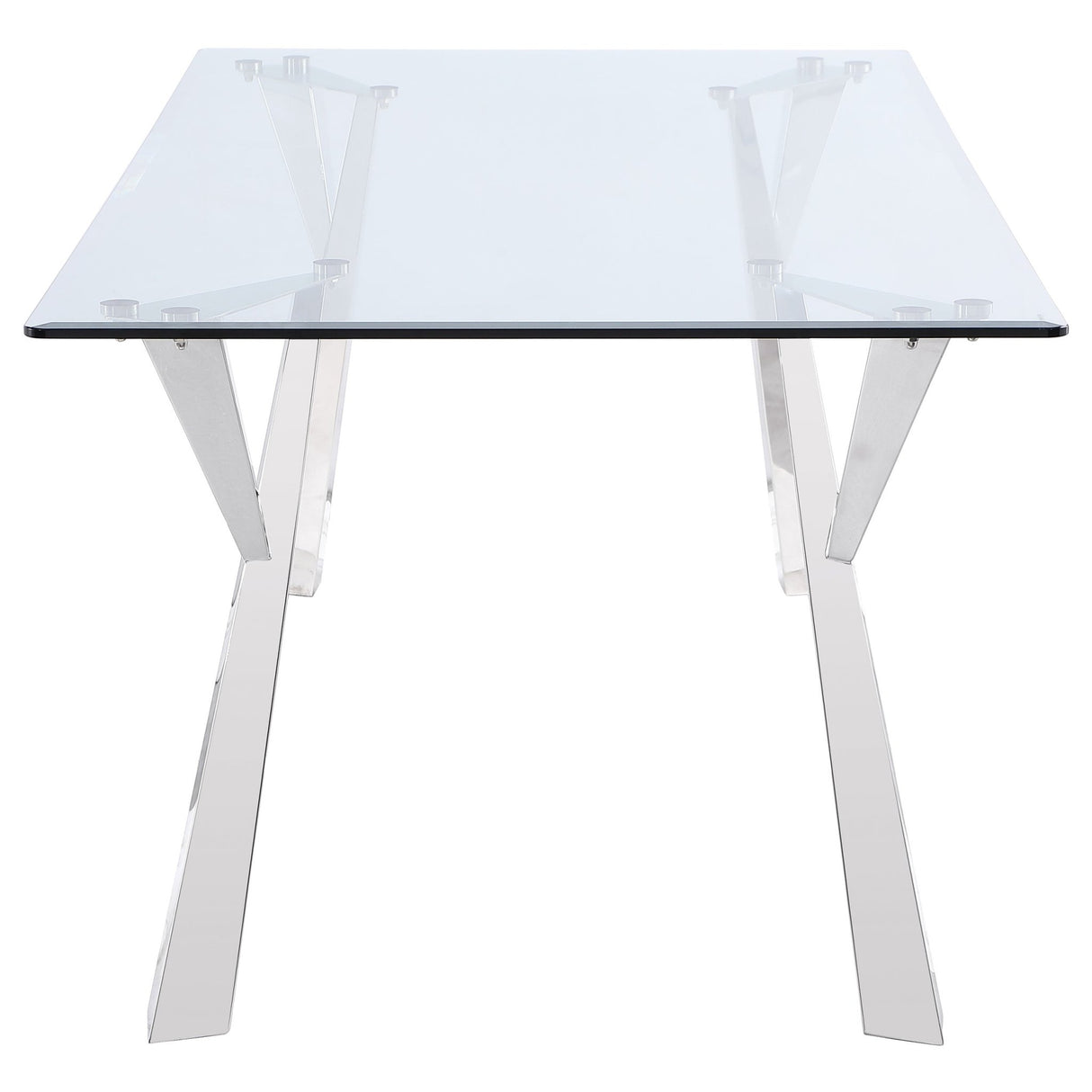 Alaia Rectangular Glass Top Dining Table Clear and Chrome | Coaster - 190711 - Home Elegance USA - 4