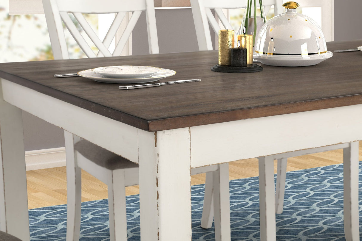 Fortress 7 - piece Dining Set Chestnut and Vintage White | Coaster | Home Elegance USA