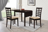 Kelso 3 - piece Drop Leaf Dining Set Cappuccino and Tan | Coaster | Home Elegance USA