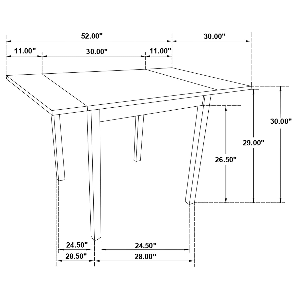 Dining Table - Kelso Rectangular Dining Table with Drop Leaf Cappuccino