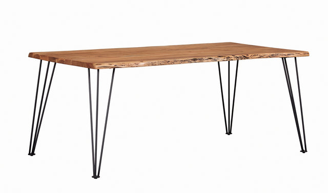 Dining Table - Sherman Rectangular Dining Table Natural Acacia and Matte Black