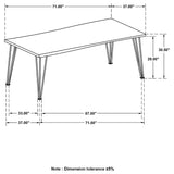 Dining Table - Sherman Rectangular Dining Table Natural Acacia and Matte Black