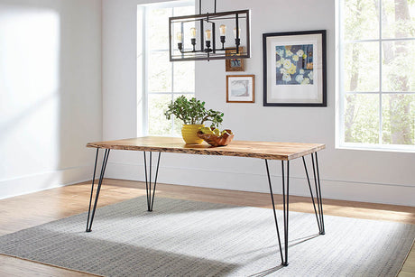 Dining Table - Sherman Rectangular Dining Table Natural Acacia and Matte Black