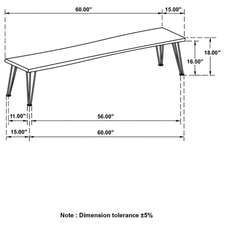 Bench - Sherman Bench Natural Acacia and Matte Black