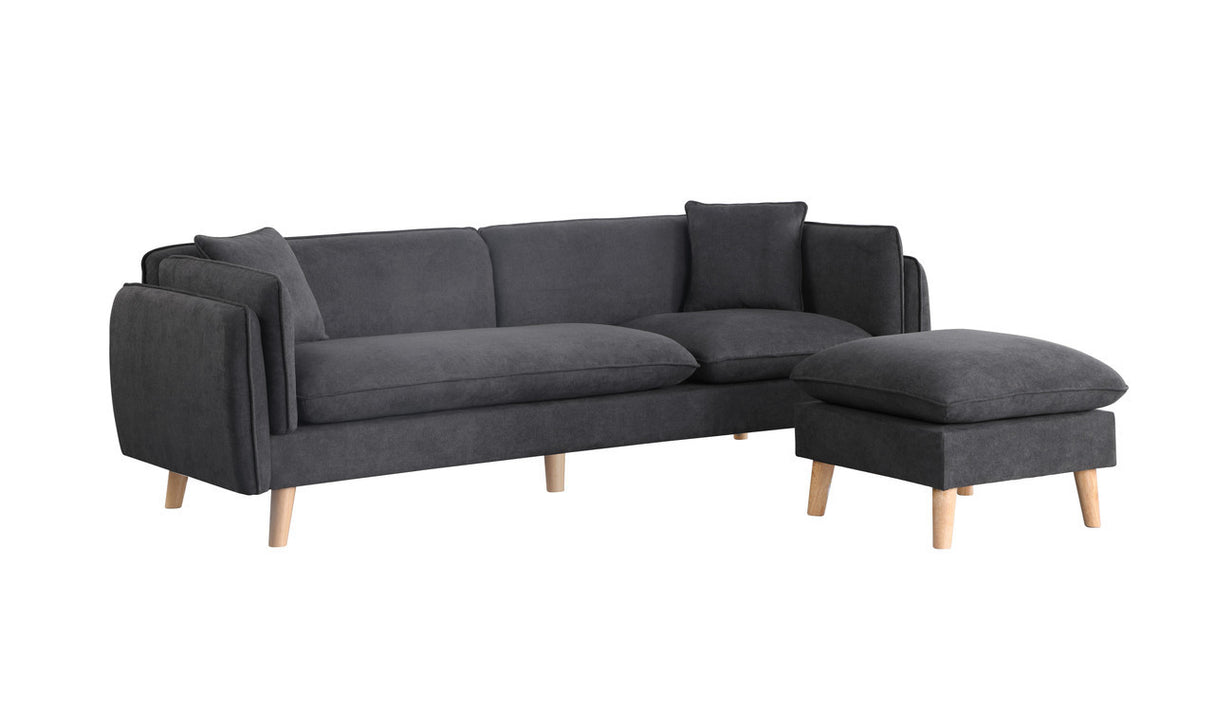 Brayden Dark Gray Fabric Sectional Sofa Chaise | Home Elegance USA