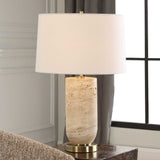 Aubrey Travertine Table Lamp - Beige by Uttermost - View 2