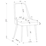 Cabianca Upholstered Dining Side Chair Grey (Set of 2)