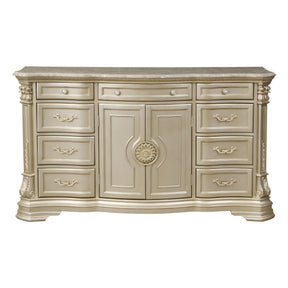 Antoinetta Dresser Marble Top with 9-Drawer in Champagne Finish – Homelegance 1919NC-5