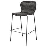 Bar Stool - Mckinley Upholstered Bar Stools with Footrest (Set of 2) Brown and Sandy Black