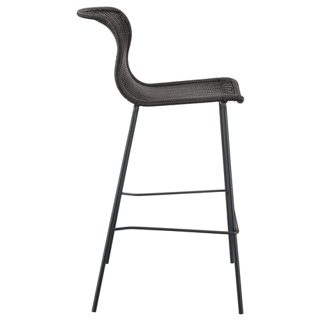 Bar Stool - Mckinley Upholstered Bar Stools with Footrest (Set of 2) Brown and Sandy Black