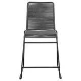 Counter Stool - Jerome Upholstered Counter Height Stools with Footrest (Set of 2) Charcoal and Gunmetal