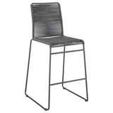 Bar Stool - Jerome Upholstered Bar Stools with Footrest (Set of 2) Charcoal and Gunmetal