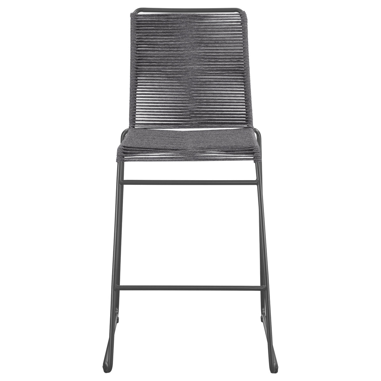 Bar Stool - Jerome Upholstered Bar Stools with Footrest (Set of 2) Charcoal and Gunmetal