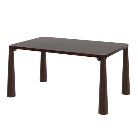 TREXM 7-Piece Retro Dining Table Set for 6, Wood Dining Table Set for 6 with Upholstered Chairs for kitchen & Dining Room (Espresso) - sold by Home Elegance USA