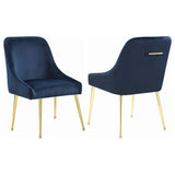 Side Chair - Mayette Parsons Wingback Dining Side Chairs Dark Ink Blue (Set of 2)