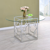 Dining Table - Starlight Round Glass Top Dining Table Clear and Chrome