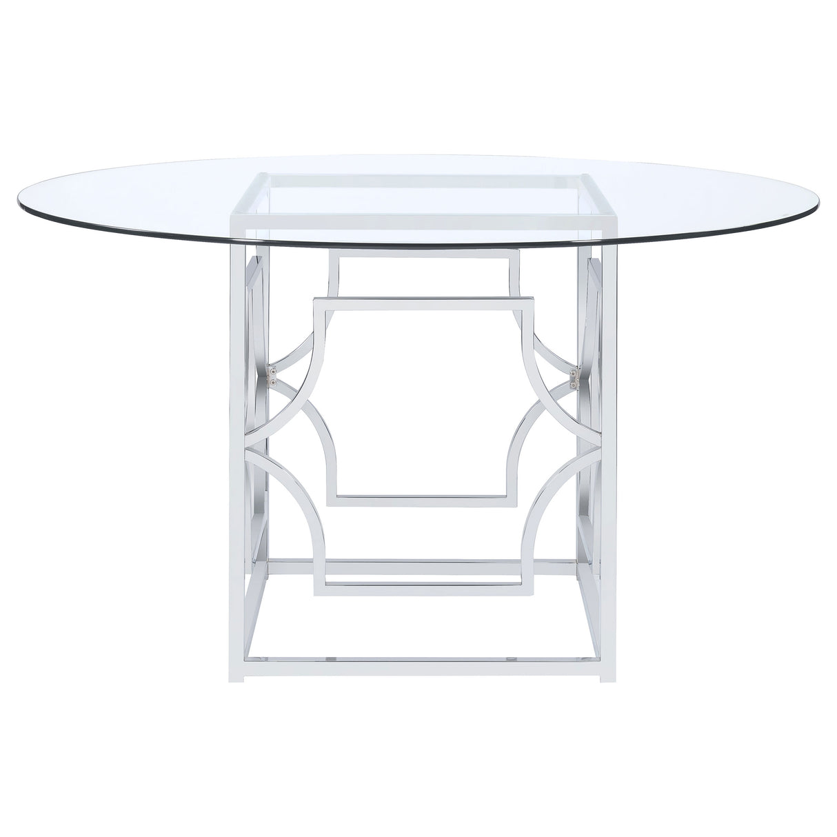 Dining Table - Starlight Round Glass Top Dining Table Clear and Chrome