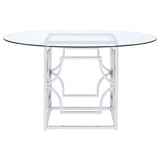 Dining Table - Starlight Round Glass Top Dining Table Clear and Chrome