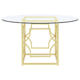 Dining Table - Starlight Round Glass Top Dining Table Clear and Brass