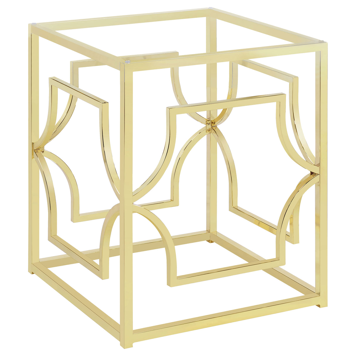Starlight Square Metal Dining Table Base Brass - Home Elegance USA