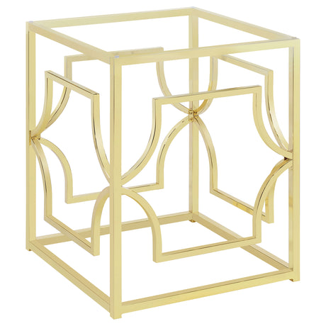 Starlight Square Metal Dining Table Base Brass - Home Elegance USA