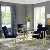 Starlight Square Metal Dining Table Base Brass - Home Elegance USA