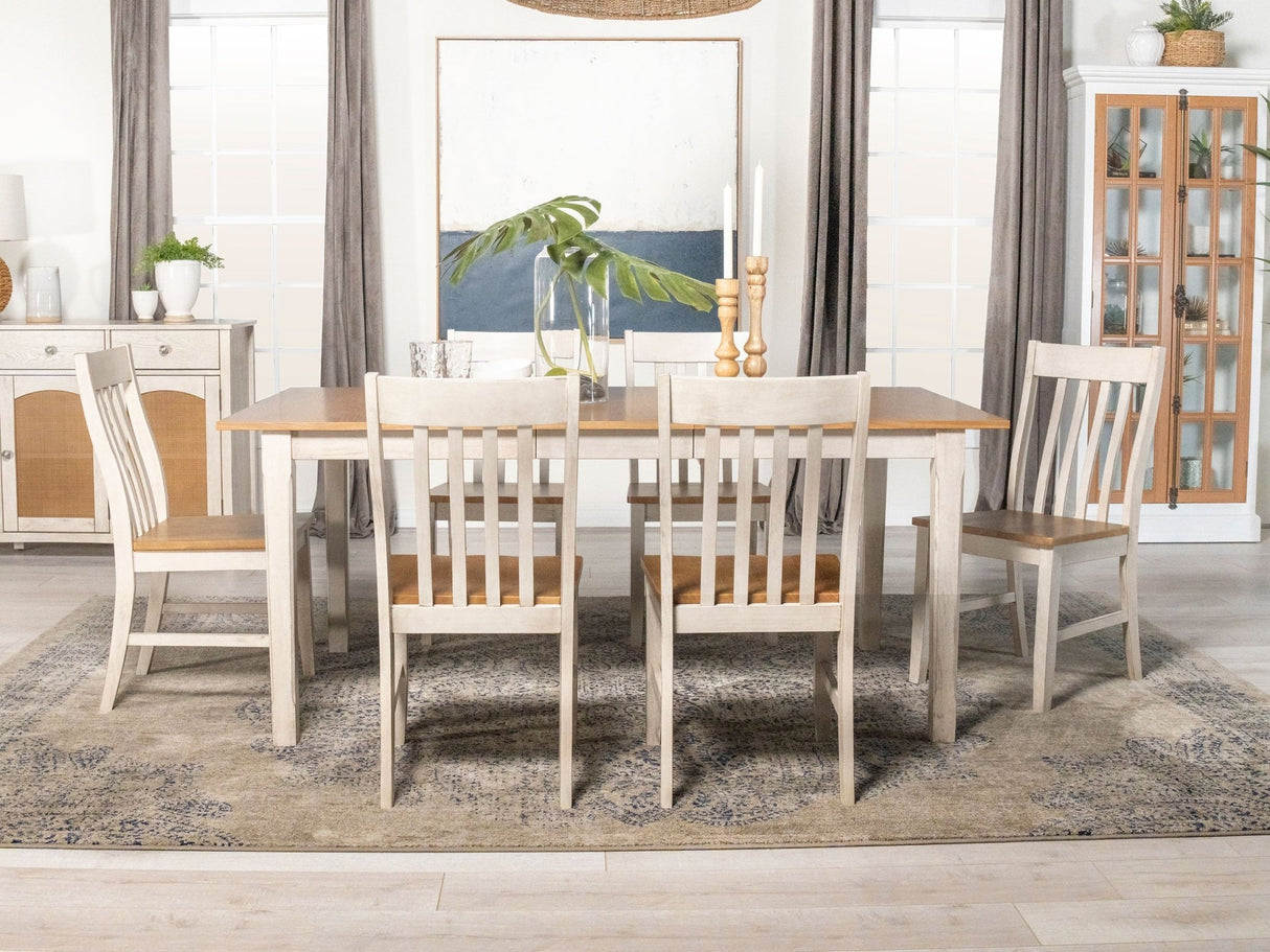 Kirby 7 - piece Dining Set Natural and Rustic Off White | Coaster | Home Elegance USA