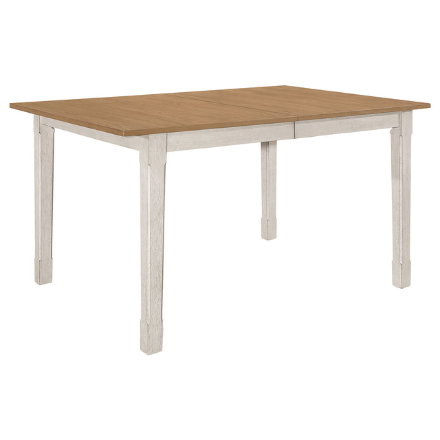 Dining Table - Kirby Rectangular Dining Table with Butterfly Leaf Natural and Rustic Off White