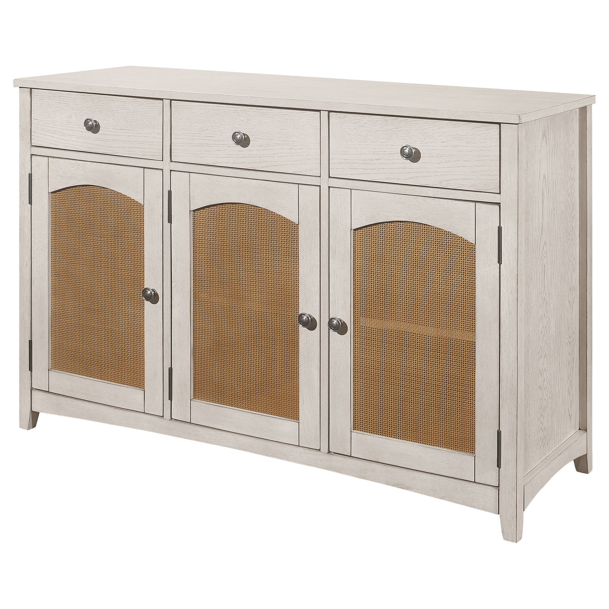 Sideboard - Kirby 3-drawer Rectangular Server with Adjustable Shelves Natural and Rustic Off White