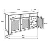 Sideboard - Kirby 3-drawer Rectangular Server with Adjustable Shelves Natural and Rustic Off White