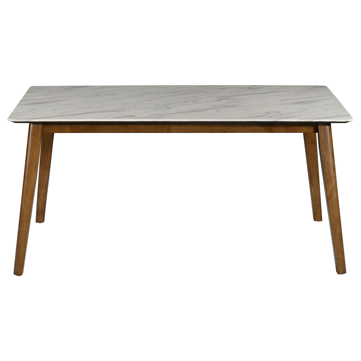 Dining Table - Everett Faux Marble Top Dining Table Natural Walnut and White