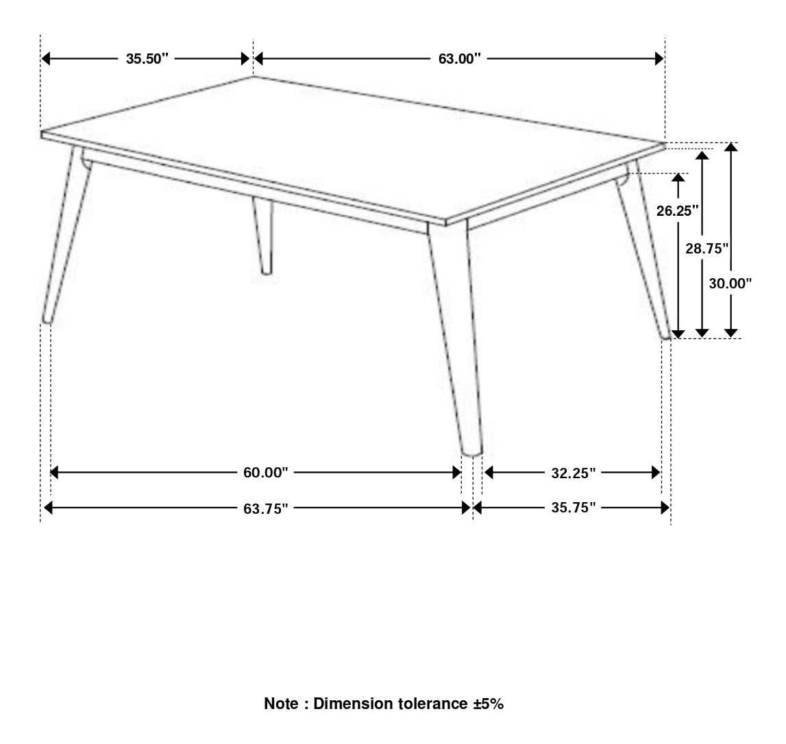 Dining Table - Everett Faux Marble Top Dining Table Natural Walnut and White