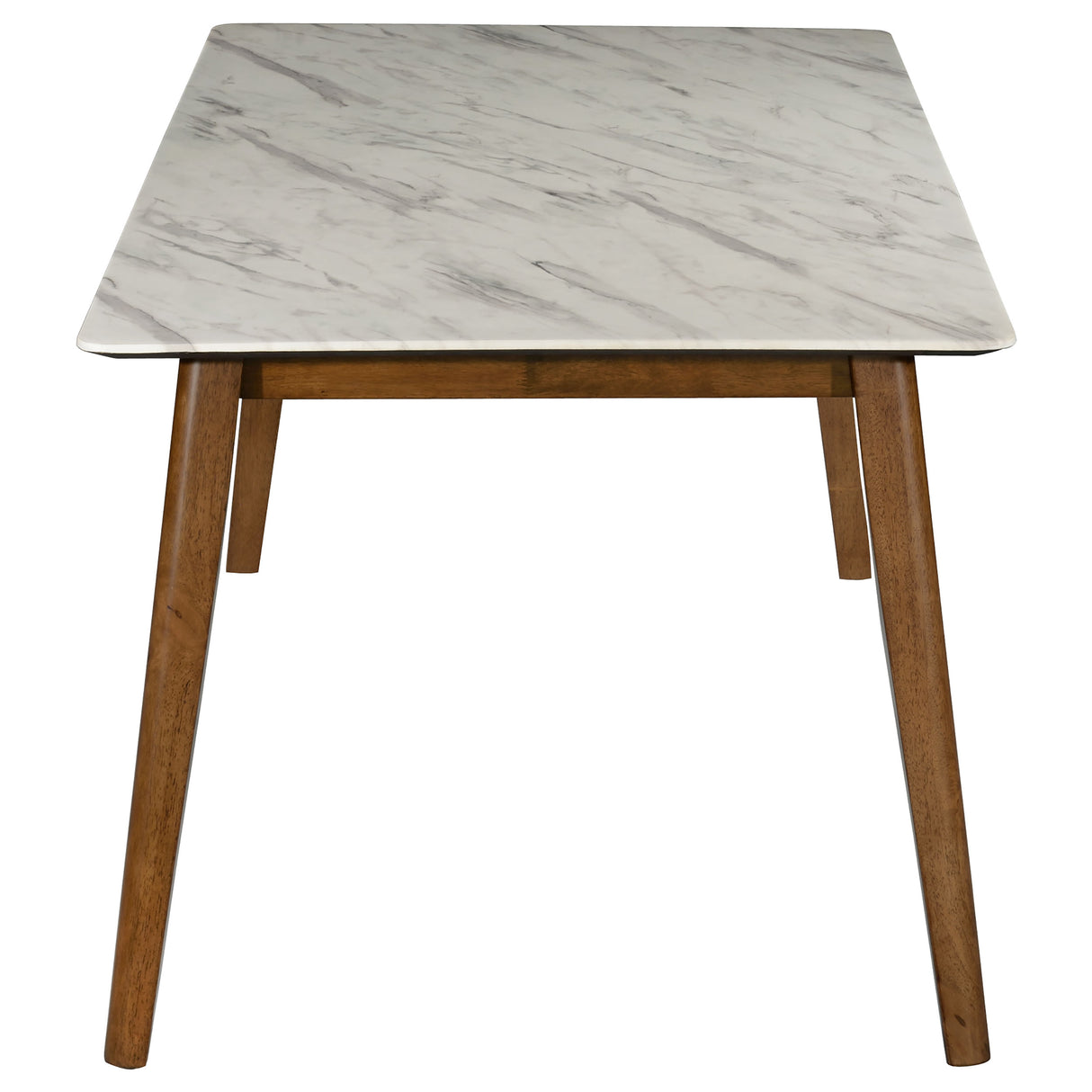 Dining Table - Everett Faux Marble Top Dining Table Natural Walnut and White